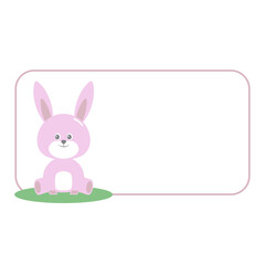 Cute rabbit cartoon with board blank sign