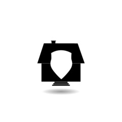 Home Security Logo Icon with shadow