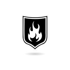 Obraz premium Fire Shield logo with shadow