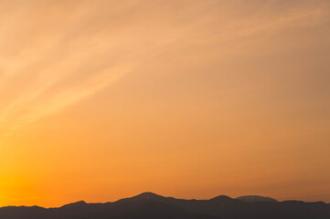 夕焼けの北アルプス