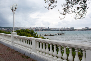 Embankment in the city on the sea