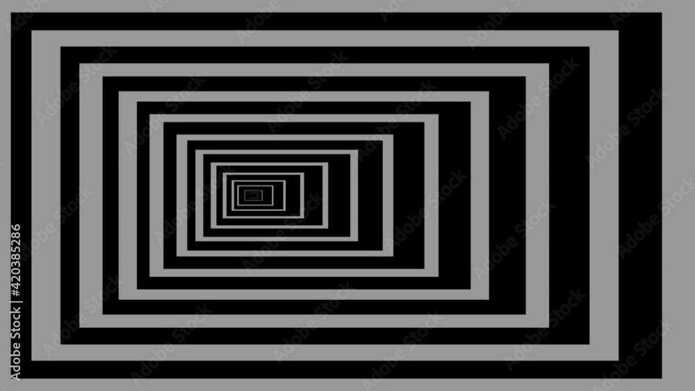 Aufkleber dynamic rectangular black and white tunnel