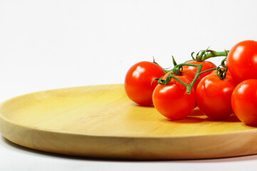 Tomatoes on a white background