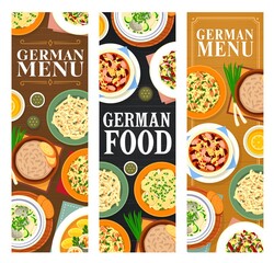 German food banners, Germany cuisine dishes menu