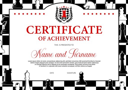 Certificate of achievement in chess tournament