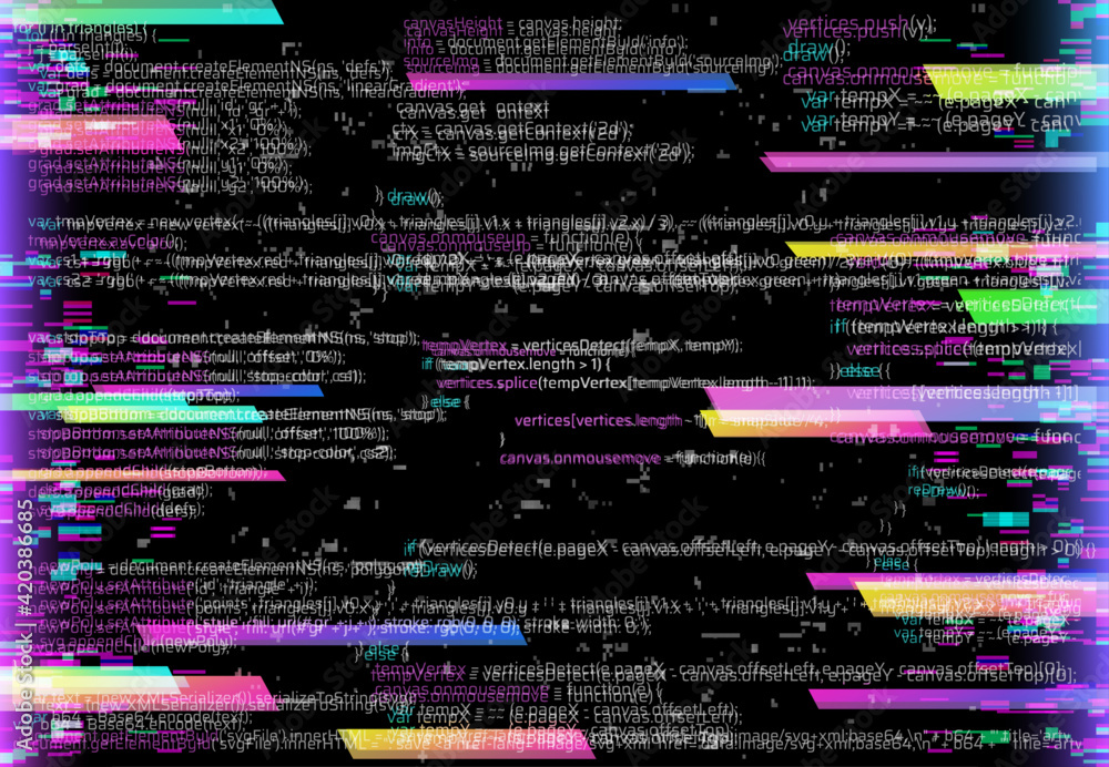 Poster Computer glitch, program bug or error background