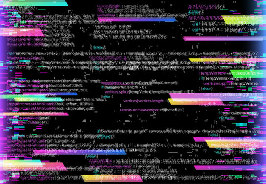 Computer glitch, program bug or error background