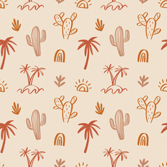 Tropical beach summer seamless pattern