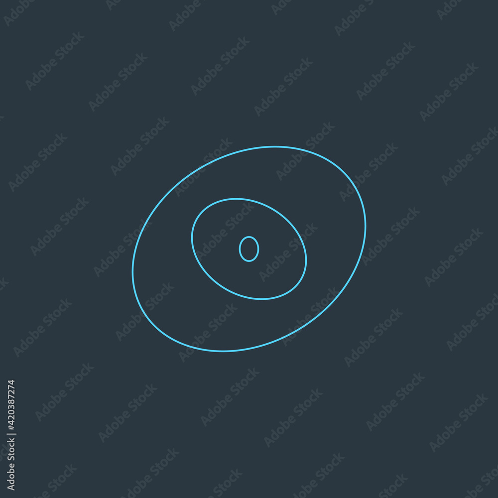 Poster vector abstract chaotic circle sketch lines. black round shape. twisted shape. stock vector illustra