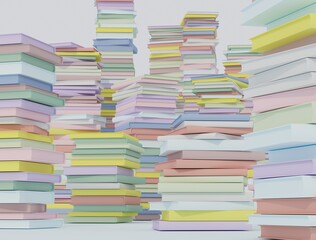 template empty book colourful background , 3d rendering