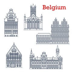 Fototapeta premium Belgium travel landmarks, architecture of Ghent