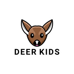 Simple Mascot Vector Logo Design of mouse deer kids