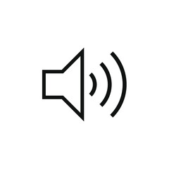 Speaker audio icon set. Volume voice control on off mute symbol. Flat application interface sound sign button. Vector illustration image. Isolated on white background.