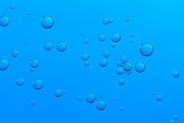 Blue water bubbles