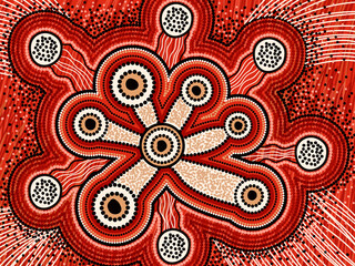 Aboriginal connection concept art background