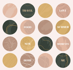 Big set Boho contemporary cover geometric highlight stories