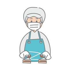 食品工場で働く作業員のライン作業