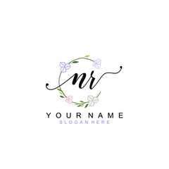 NR beautiful Initial handwriting logo template