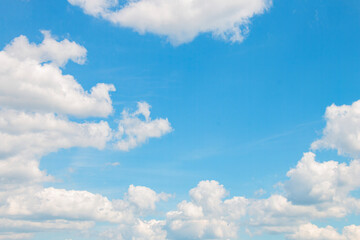 Blue sky thick rain clouds, beautiful landscape with clouds.