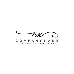 NX beautiful Initial handwriting logo template