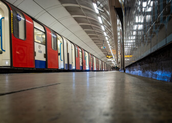 Empty London Underground platform during the Covid 19 lockdown