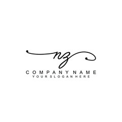 NZ beautiful Initial handwriting logo template