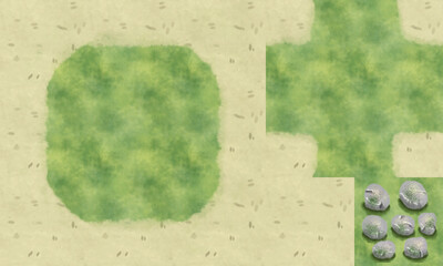 Sand and grass. Sprite sheet land. Collection of top-down tiles for video games. 128 bit.