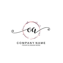 OA beautiful Initial handwriting logo template