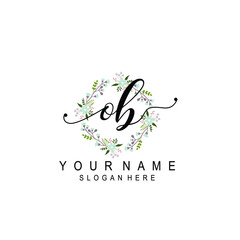 OB beautiful Initial handwriting logo template