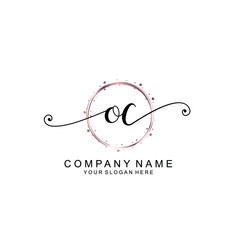 OC beautiful Initial handwriting logo template