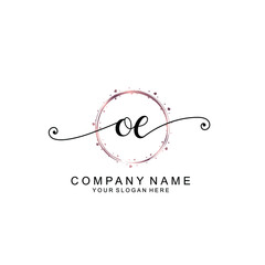 OE beautiful Initial handwriting logo template