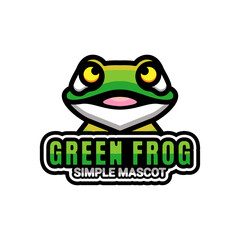Simple Mascot Vector Logo Design of Frog In Green
