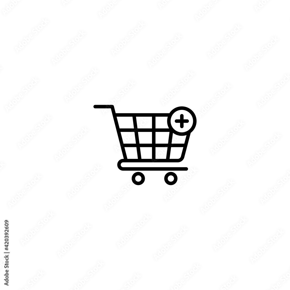 Poster shopping cart icon vector for web, computer and mobile app