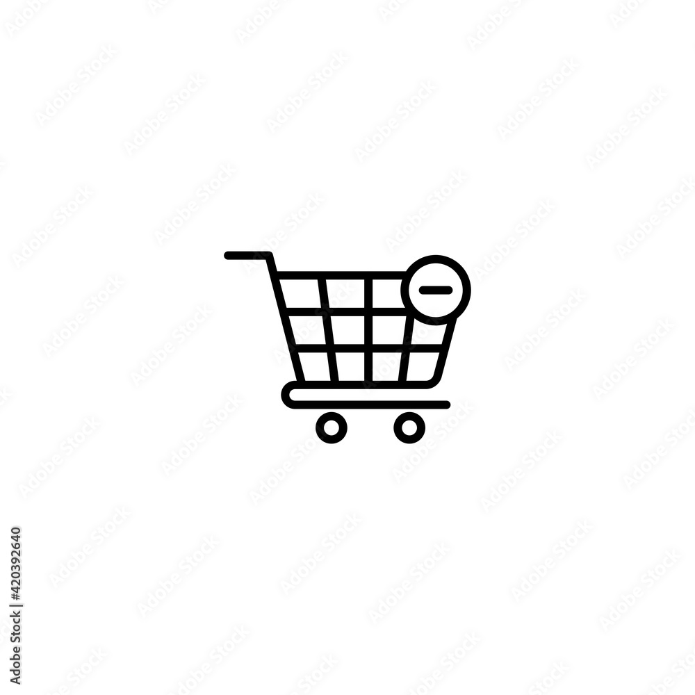 Poster shopping cart icon vector for web, computer and mobile app