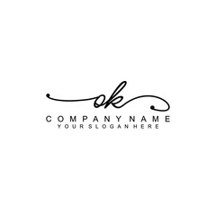 OK beautiful Initial handwriting logo template