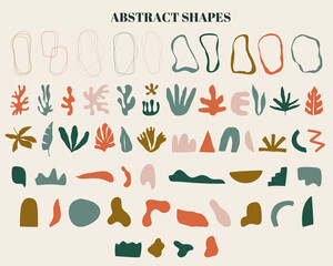 Minimalist boho abstract nature art shapes collection © anya