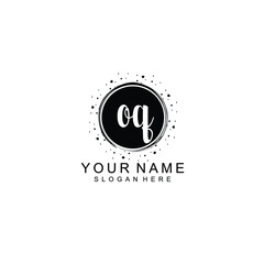 OQ beautiful Initial handwriting logo template