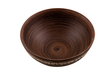 traditional clay brown earthenware isolated on white