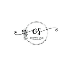 OS beautiful Initial handwriting logo template