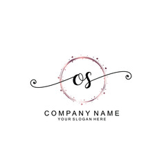 OS beautiful Initial handwriting logo template