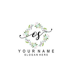 OS beautiful Initial handwriting logo template