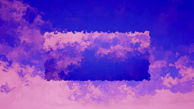 Frame with pink wispy clouds against blue sky