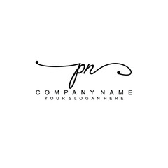 PN beautiful Initial handwriting logo template