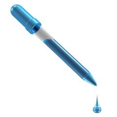 Pipette mit blauer Farbe