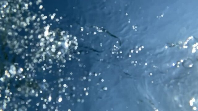 Underwater view of air bubbles