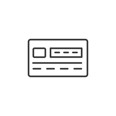 Fototapeta premium Debit payment icon in linear. Credit card. Outline icon isolated on white background. Vector.