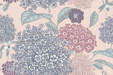 Floral pastel color background. Vintage seamless pattern. Vintage. Vector.