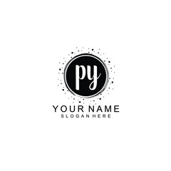 PY beautiful Initial handwriting logo template