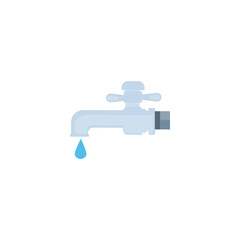 Water tap faucet with drop. Vector illustration