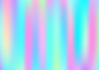 Holograph Trendy Banner. Neon Paper Overlay, 80s, 90s Music